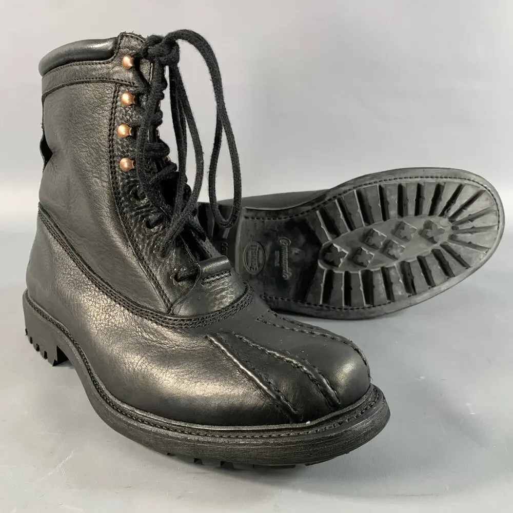 TED BAKER Size 11 Black Solid Leather Comando Sole Boots